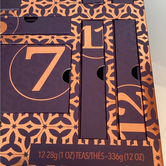 Teavana 12 Days Holiday Gift Advent Calendar Empty Box  Purple Gold Size Large - Picture 8 of 12